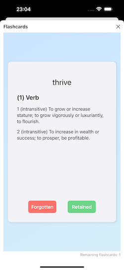 Flashcards Interface
